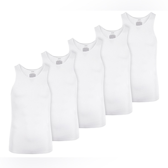 NWT Alfani Men's 5-Pk Moisture-Wicking Solid Tanks - Picture 3 of 5
